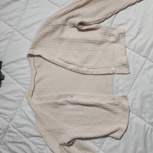 Crop 3-button cardigan, cream colored, very soft!